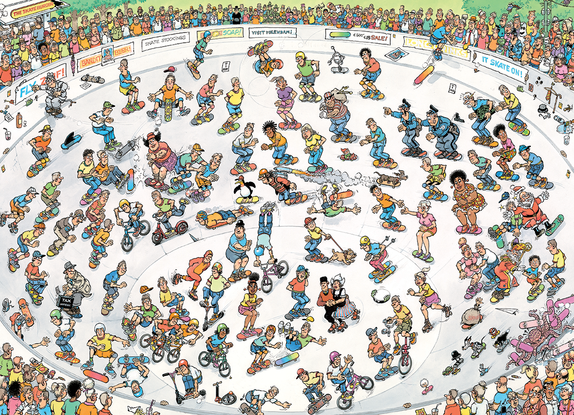 Jan van Haasteren - Riding the Skate Bowl (1000 pieces)