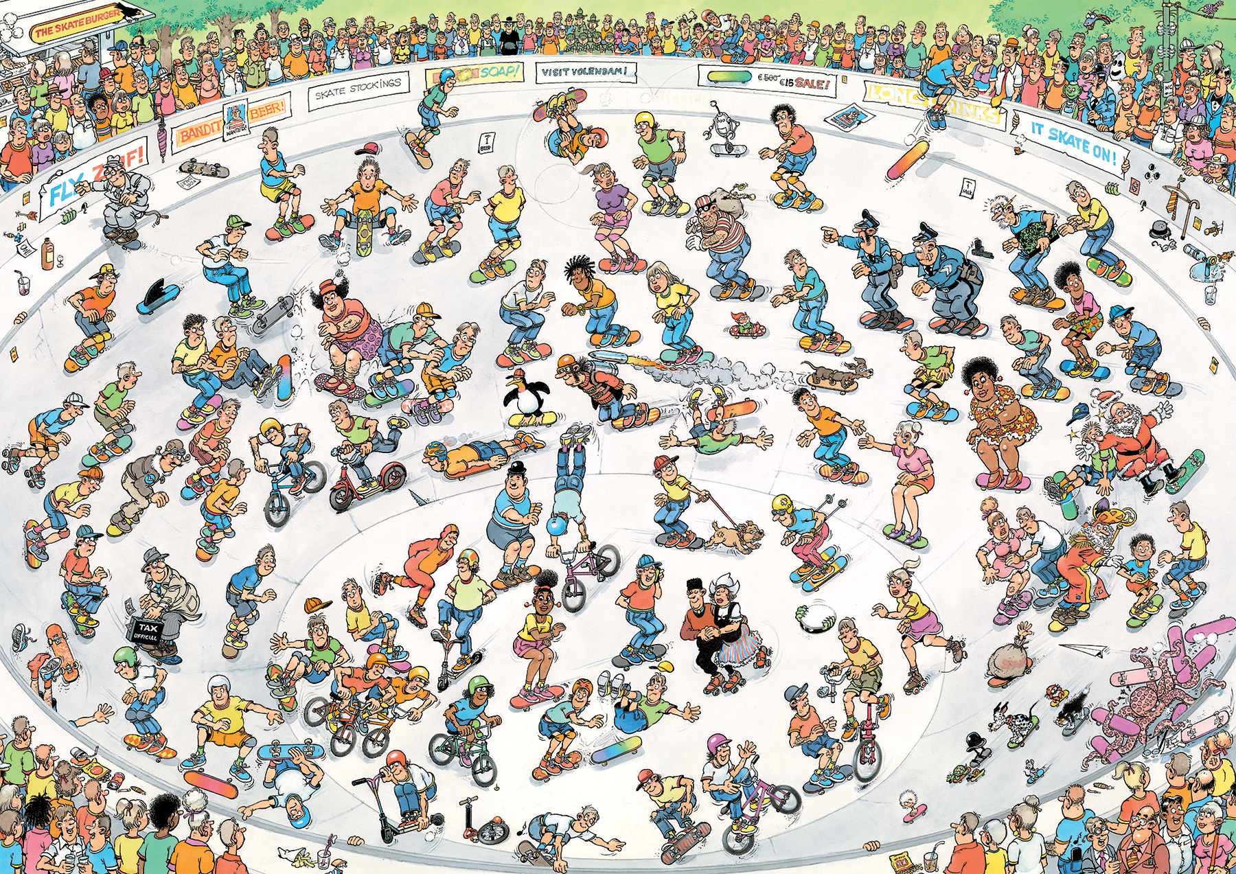 Jan van Haasteren - Skateboarden in de bowl (1000 stukjes)