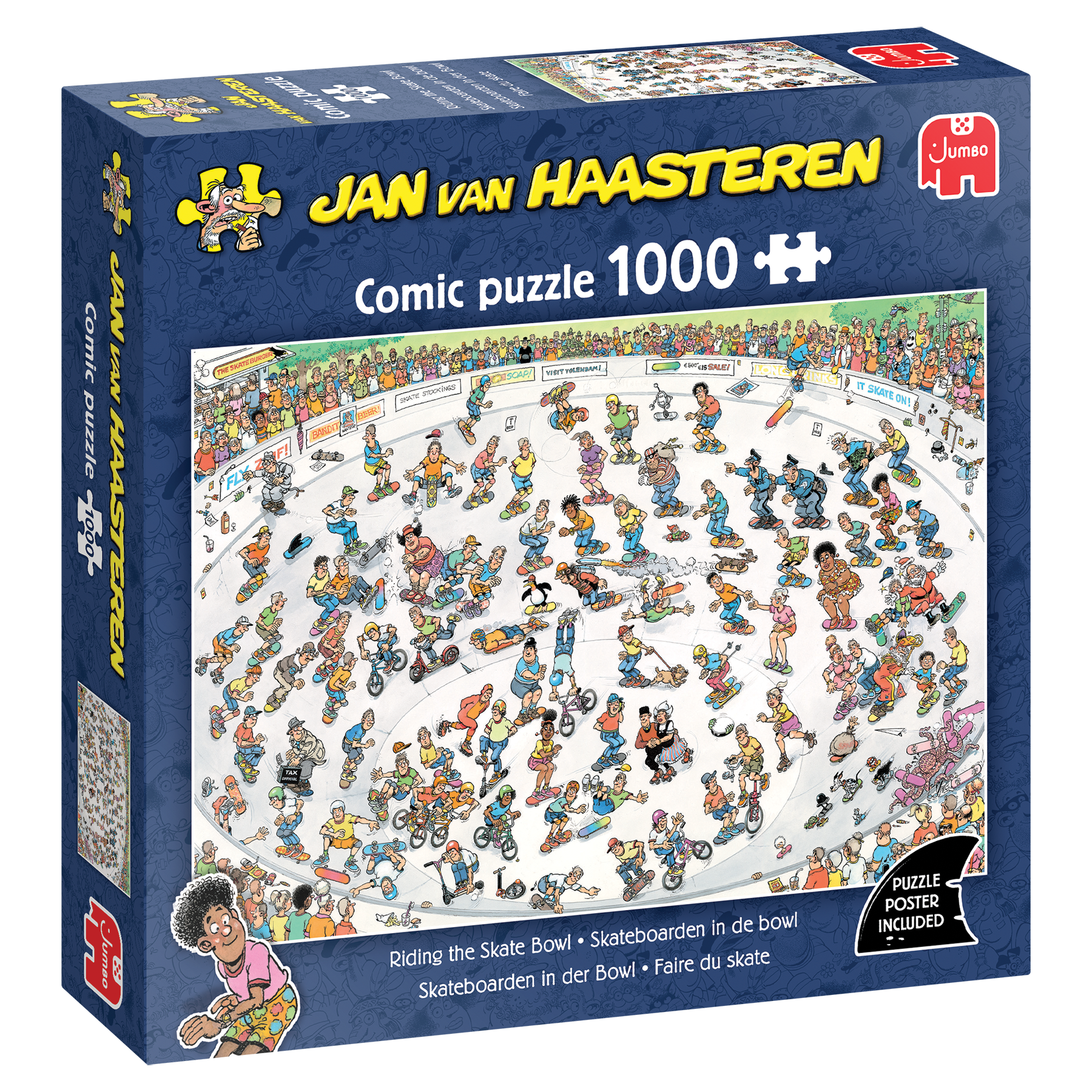 Jan van Haasteren - Skateboarden in de bowl (1000 stukjes)