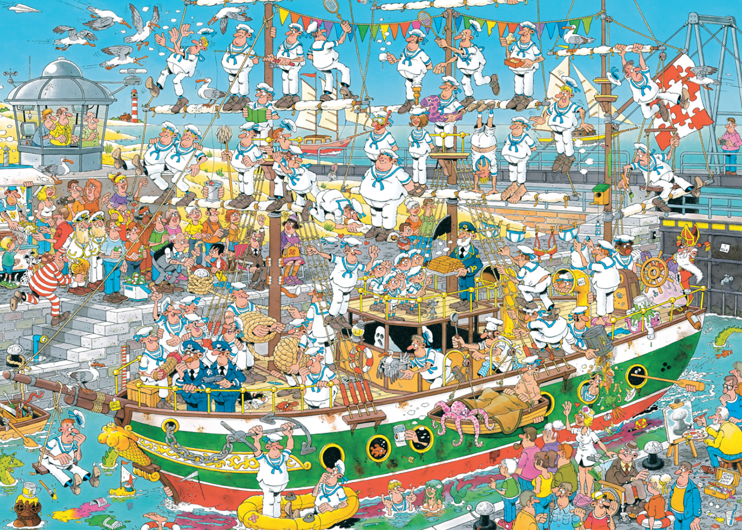Jan van Haasteren - Tall Ship Chaos (1000 pieces)