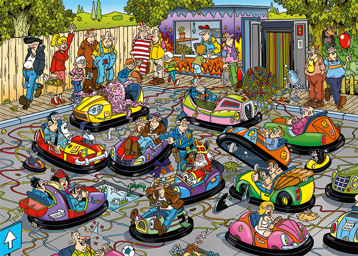 Jan van Haasteren - The Fair, Bumper Cars (150 pieces)