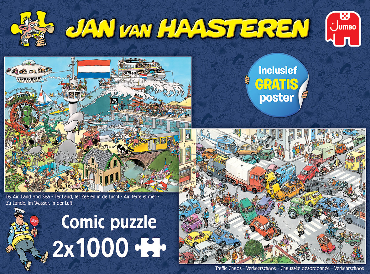 Jan van Haasteren - Traffic Chaos & By Air, Land and Sea (2x1000 pieces)